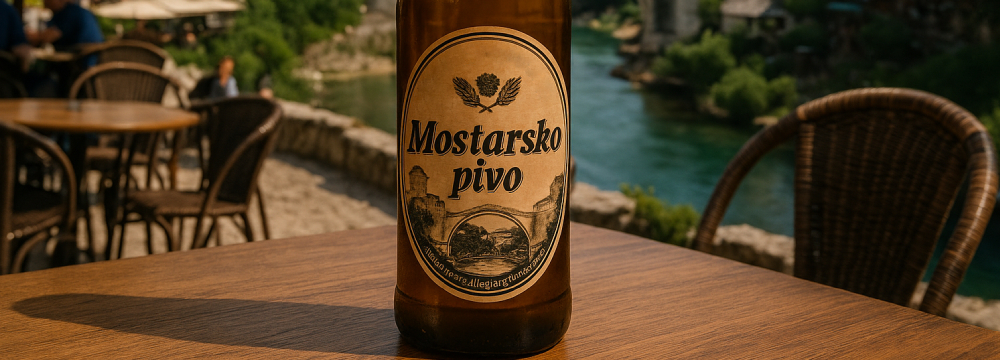 Mostarsko pivo in glass